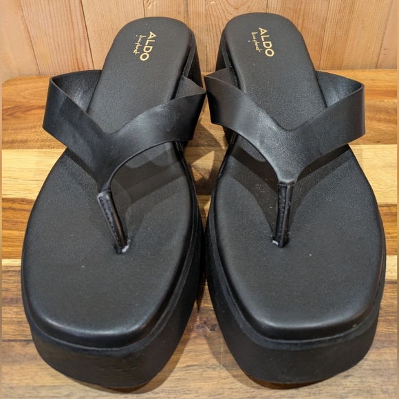 ALDO Black Platform Sandals for Women Size 9 - Picture 1 of 9